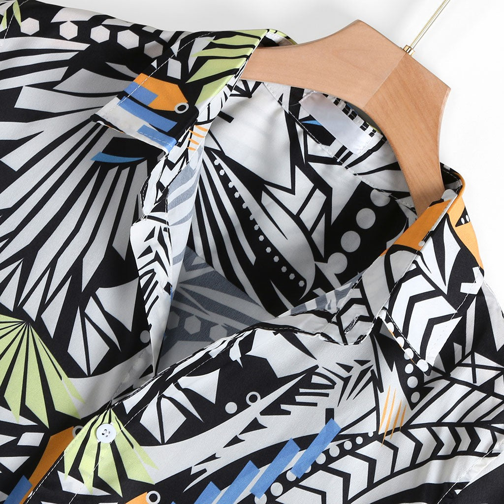 Printed Turn-Down Collar Shirt for Men