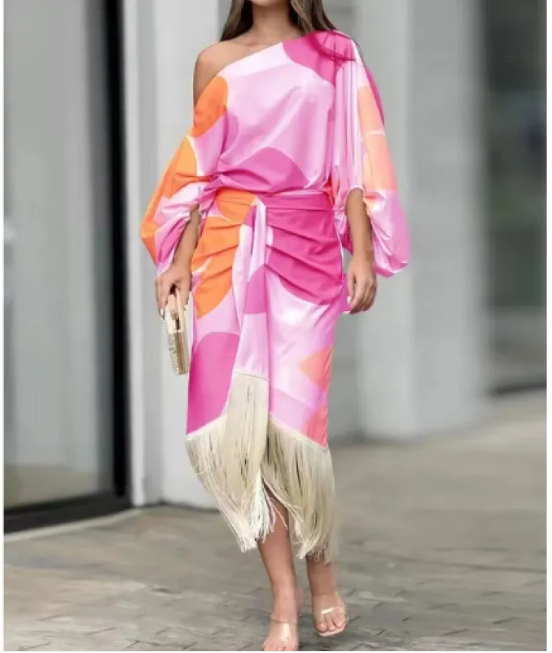 Women's Two-Piece Ruffled Hem Skirt Set
