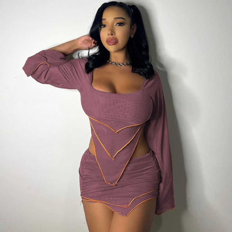 Stylish Off-Shoulder Two-Piece Skirt Set for Women