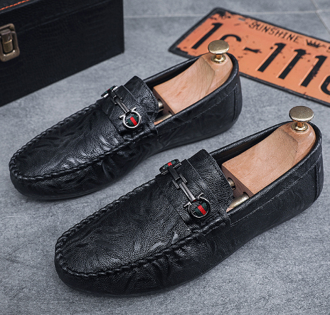 Men's Casual Patent Leather Loafers - Stylish Slip-Ons