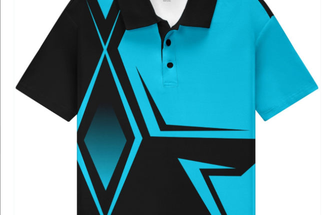 Boys' Short Sleeve Polo Shirt with Geometric Print