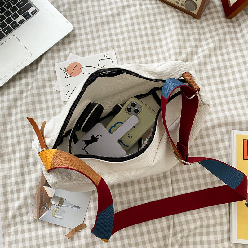 2023 Summer Canvas Women's Bag with Colorful Straps