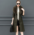 Fleece Lined Leather Jacket with Fur Collar