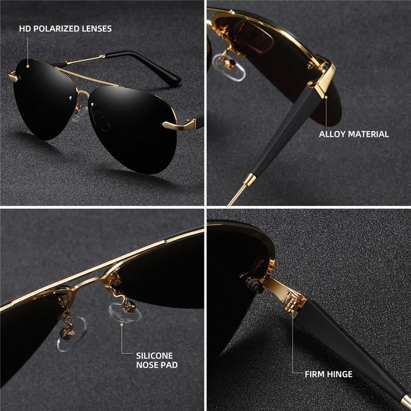 Polarized Classic Rimless Sunglasses