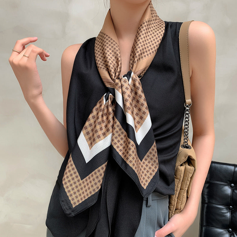 Evarisluxe Silk Satin Square Scarf