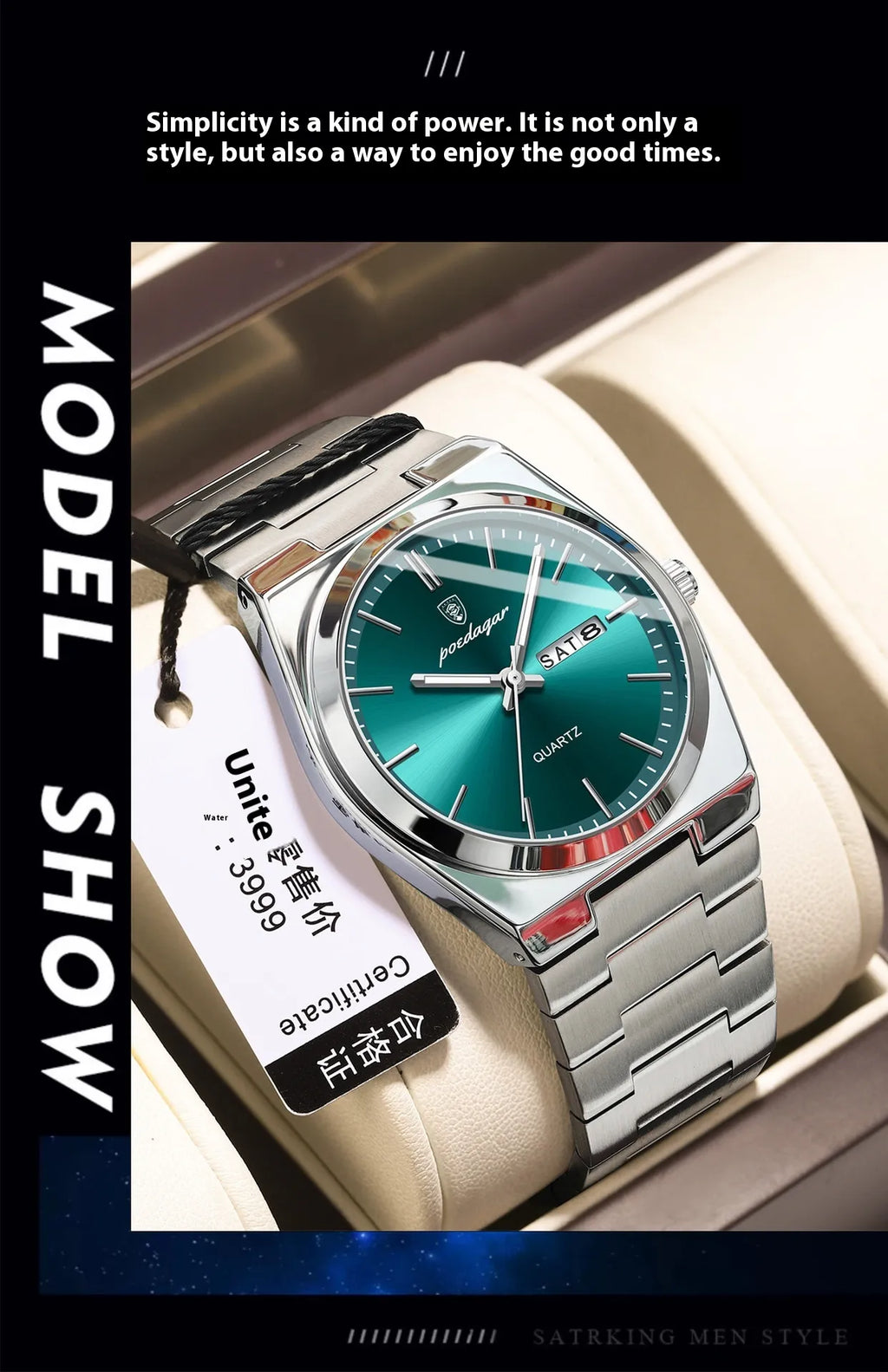 Ultra-thin Waterproof Men's Quartz Watch