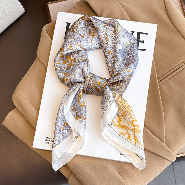 Evarisluxe Silk Satin Square Scarf