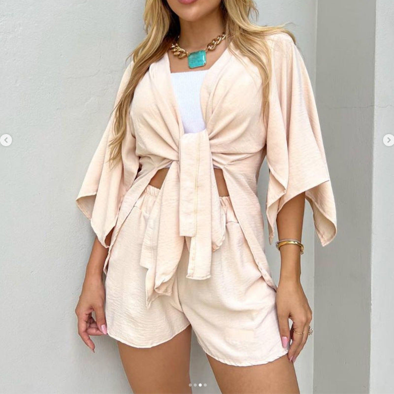 2023 Summer Women's Fashion Casual Set with Cardigan