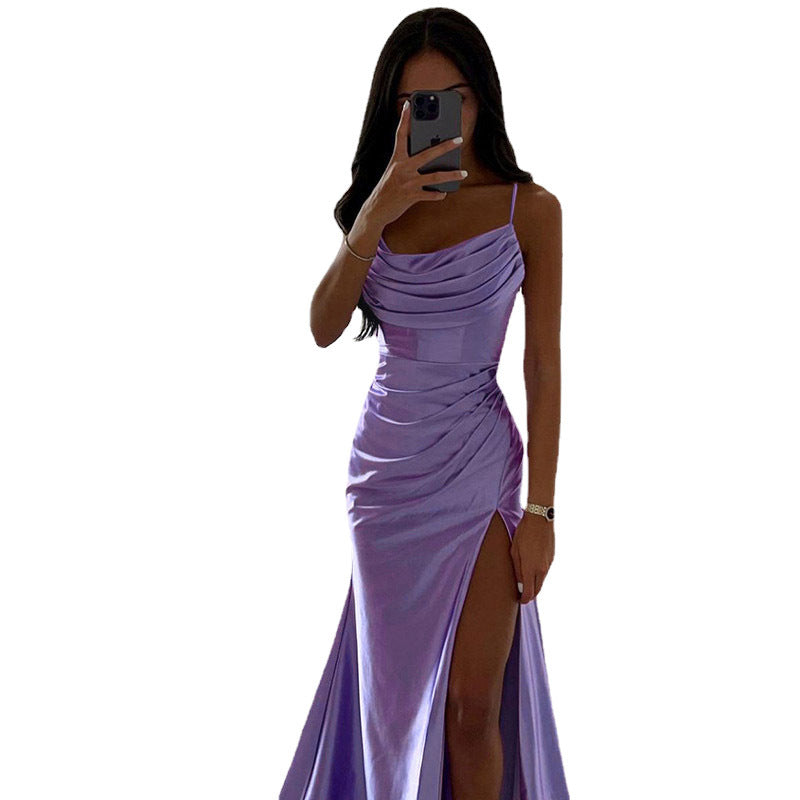 2023 Spring Satin Strapless Bodycon Dress
