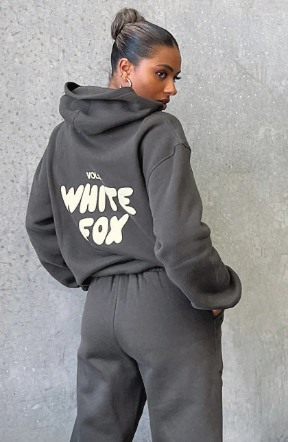 Fashionable Logo Hoodie and Sweatpants Set (2 Pieces)