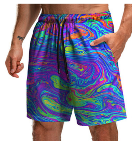 Purple Landform Digital Print Men's Summer Apparel
