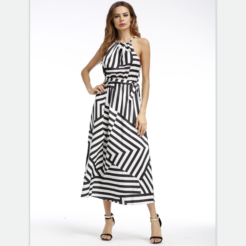 The Géométrique Strappy Maxi Dress | Evarisluxe