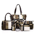 Autumn Winter British Check Pattern Six-Piece Bag Set