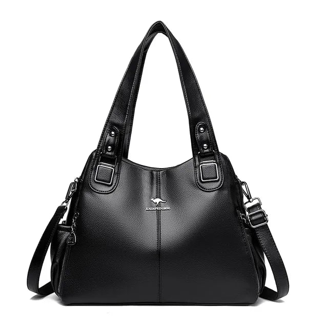 Evarisluxe Vintage PU Leather Large Tote Bag