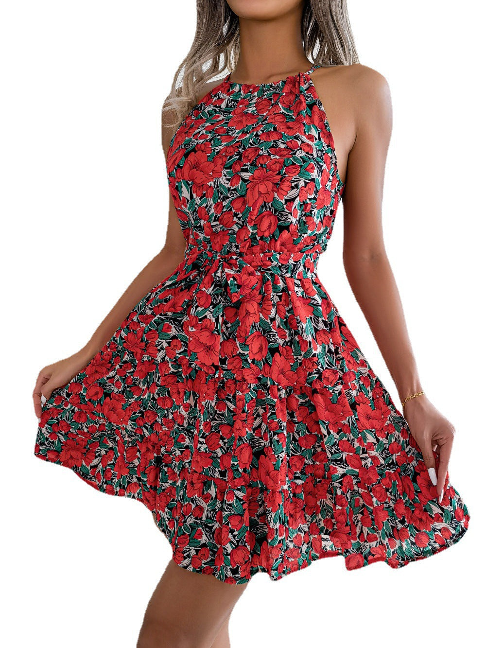 2023 Spring Summer Casual Ruffled Floral Dress