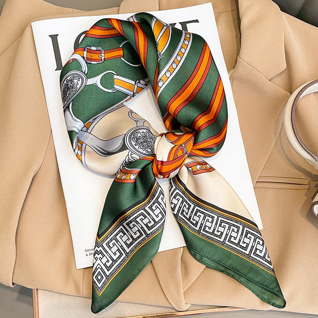 Evarisluxe Silk Satin Square Scarf