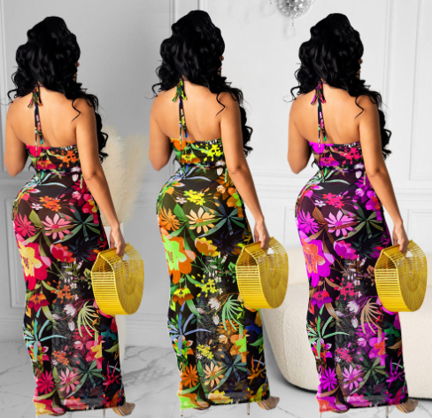 Lace-up Hollow Mesh Dress for Women