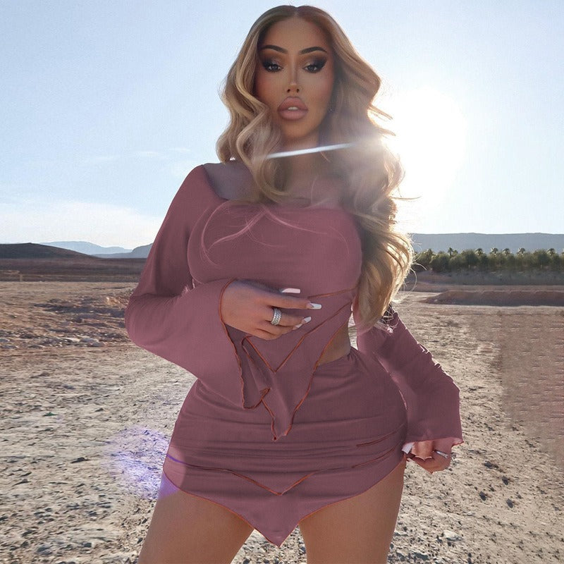 Stylish Off-Shoulder Two-Piece Skirt Set for Women