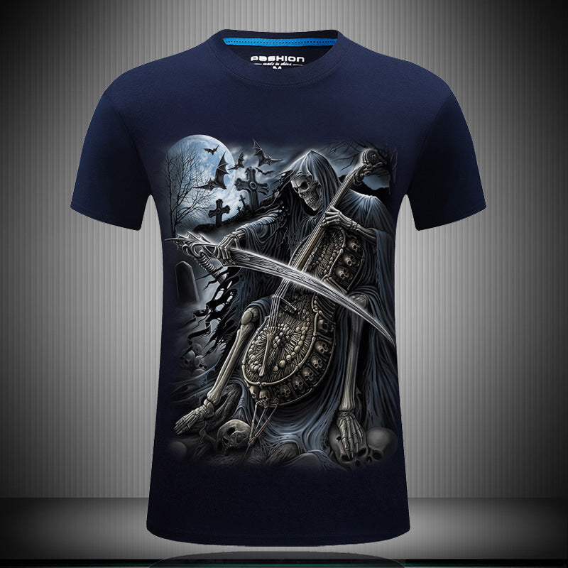 3D Fashion Short Sleeve T-Shirt with Cello Print