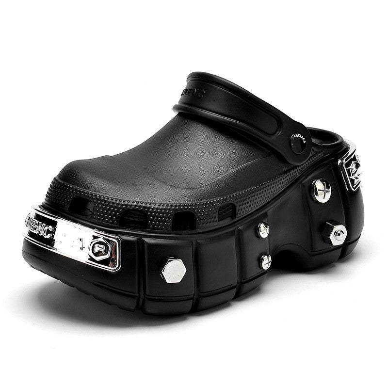 2023 Summer New Studded Metal Clog Shoes for Women