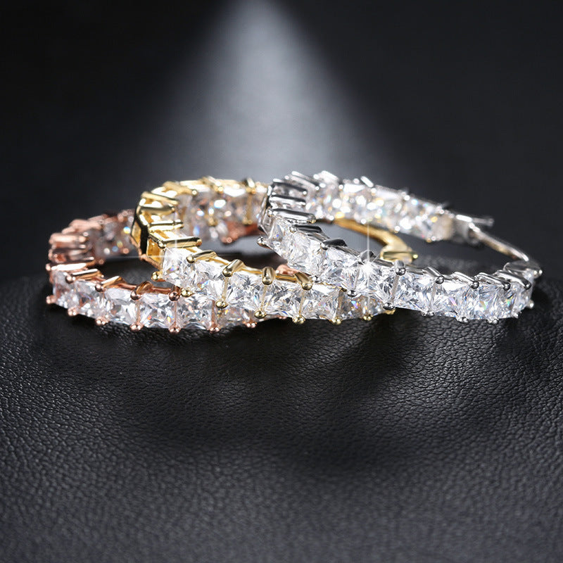 Evarisluxe Zirconia Hoop Earrings