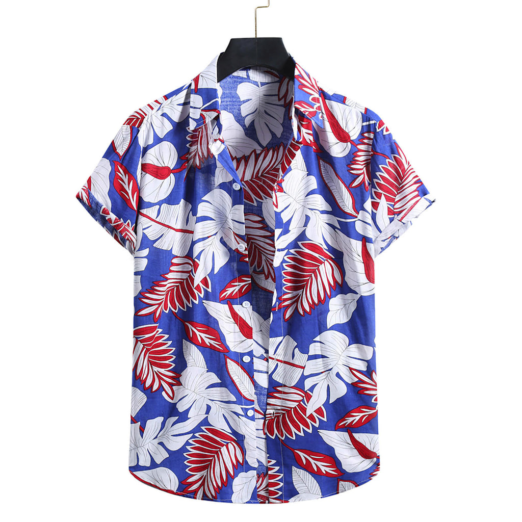 2023 Vintage Hawaiian Cotton Linen Short Sleeve Shirt
