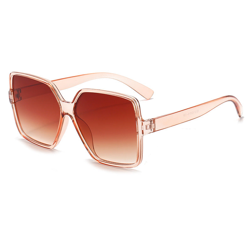 Oversized Black Square Sunglasses for Women with Mirror