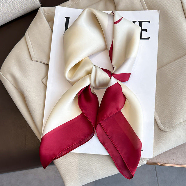 Evarisluxe Silk Satin Square Scarf