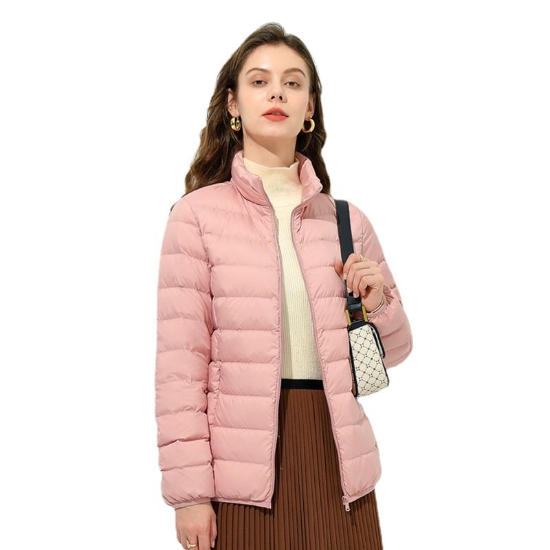 Korean Style Stand-Collar Down Jacket for Women