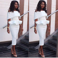 Evarisluxe Off-Shoulder Bodycon Midi Dress