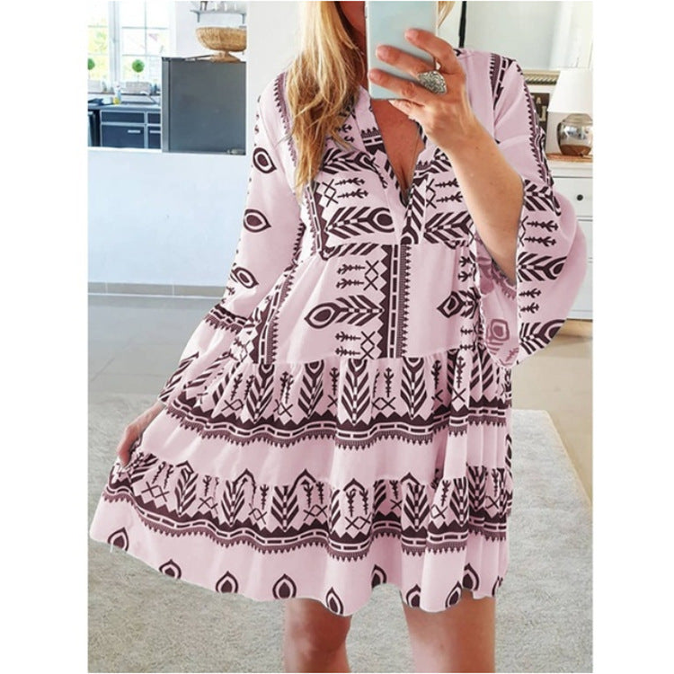 Evarisluxe Candy Colored Printed Dress