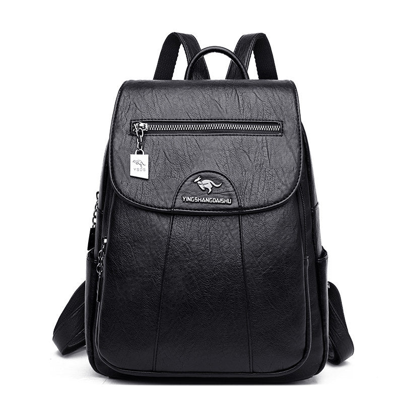 The Gardienne Anti-Theft Leather Backpack | Evarisluxe