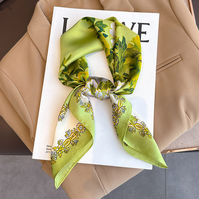Evarisluxe Silk Satin Square Scarf