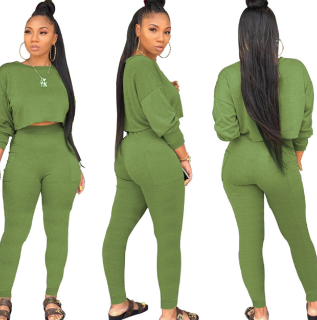 Thick Hoodie Pocket Casual Two-Piece Set