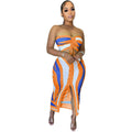 Personalized Printed Bra Strap Two-Piece Skirt Set