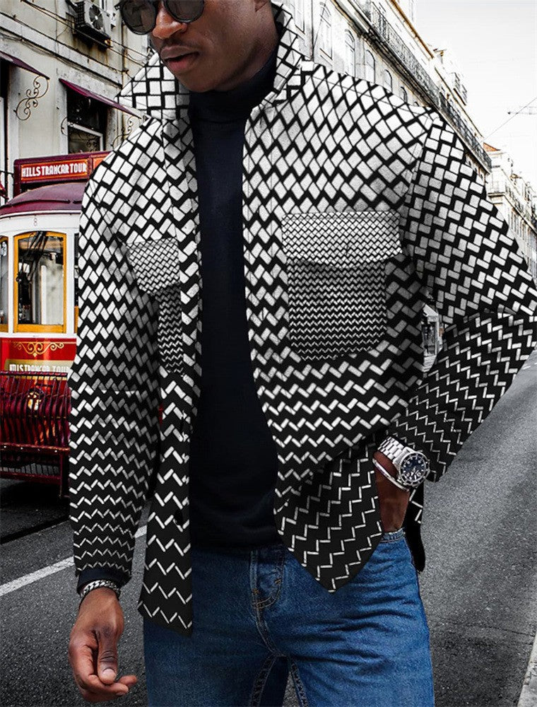 3D Printed Men's Lapel Fashion Jacket