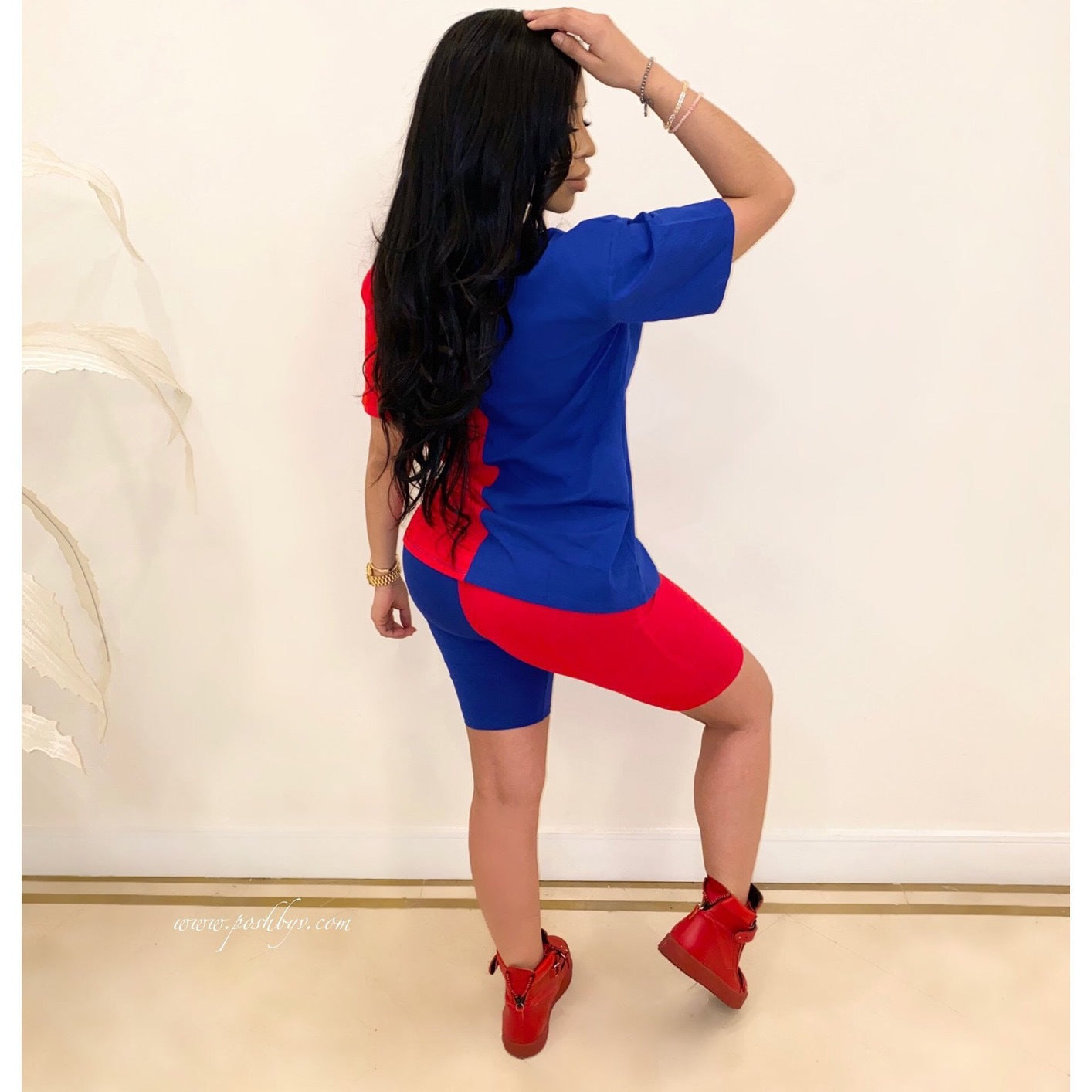Summer Color-Blocked Sports Set for Women (Two Pieces)
