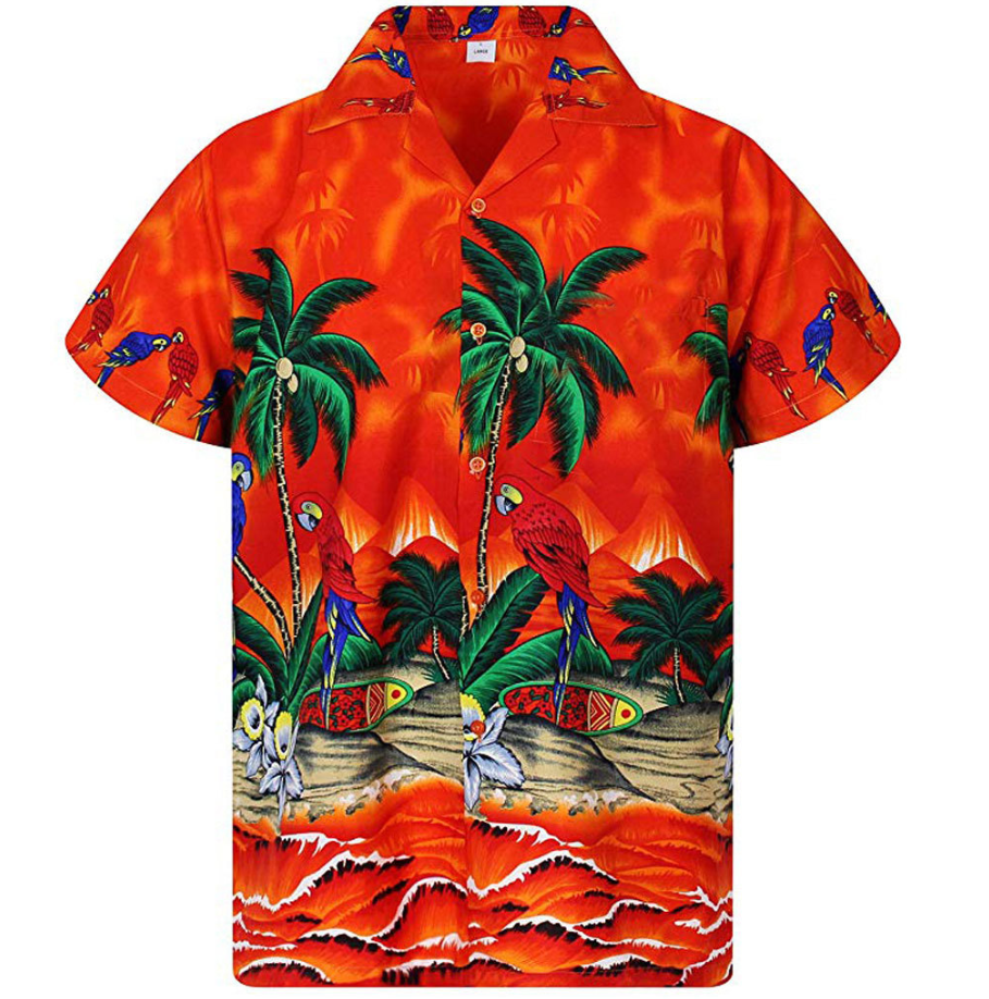 Men's Hawaiian Style Loose Fit Printed Shirt