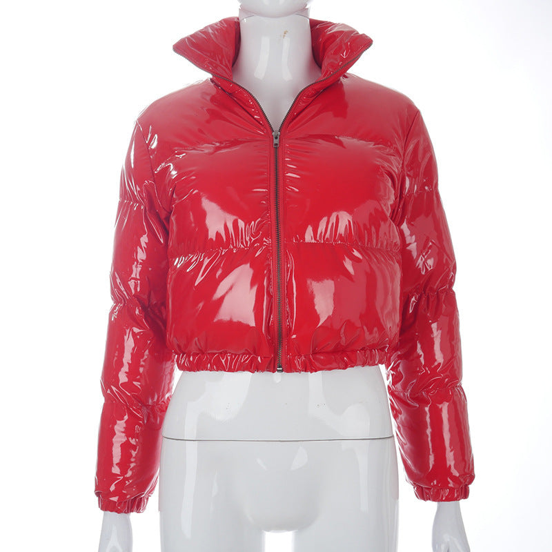 A20666T Women's Fall/Winter PU Leather Cardigan Jacket