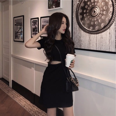 Summer Korean Style Black Mermaid Dress for Women