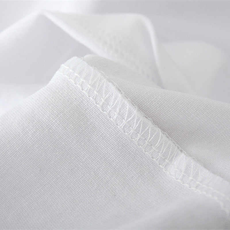 White Graphic T-Shirt for Women - Summer Loose Fit