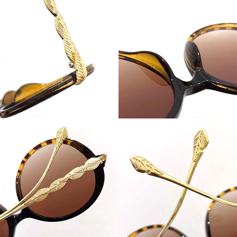 Vintage Round Frame Gradient Sunglasses for Women