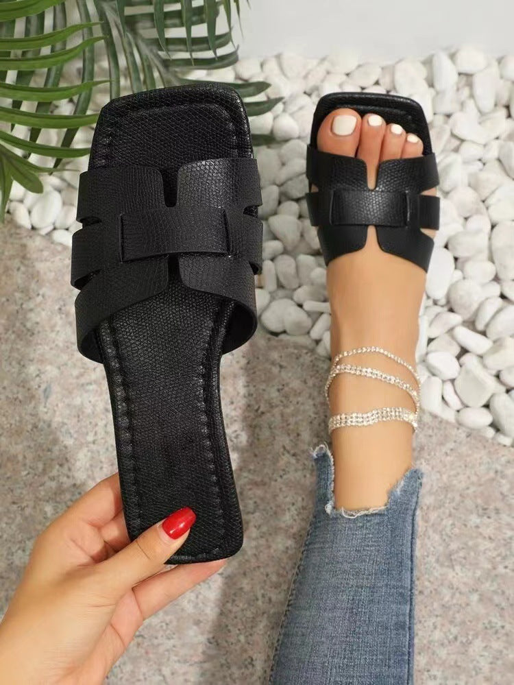 Summer Casual Woven Flat Beach Sandals for Women 36-43