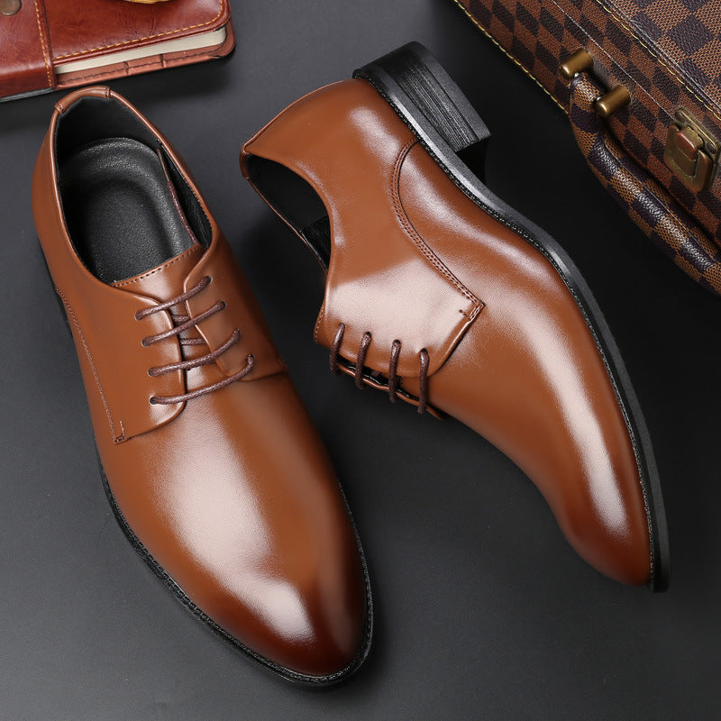 Men's Breathable Pointed Toe Leather Business Shoes