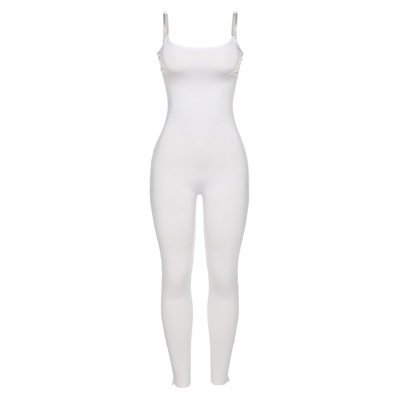 Summer Women's High-Waisted Jumpsuit with Straps