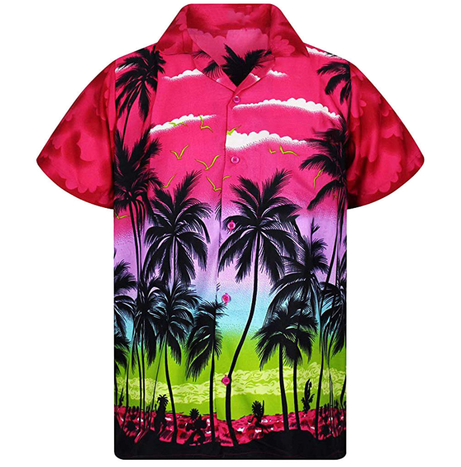 Men's Hawaiian Style Loose Fit Printed Shirt