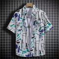 Men's Summer Short Sleeve Graffiti Polo Shirt