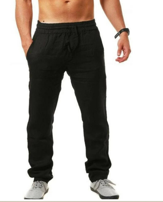 Men's Breathable Cotton Linen Casual Sports Pants