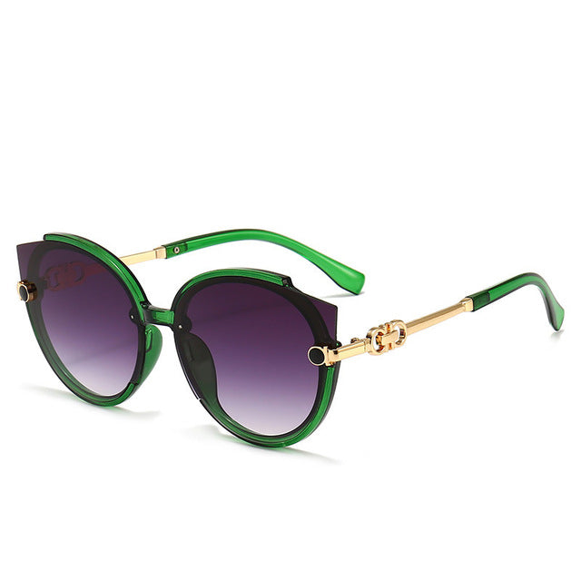 Vintage Cat Eye Round Sunglasses for Women UV400