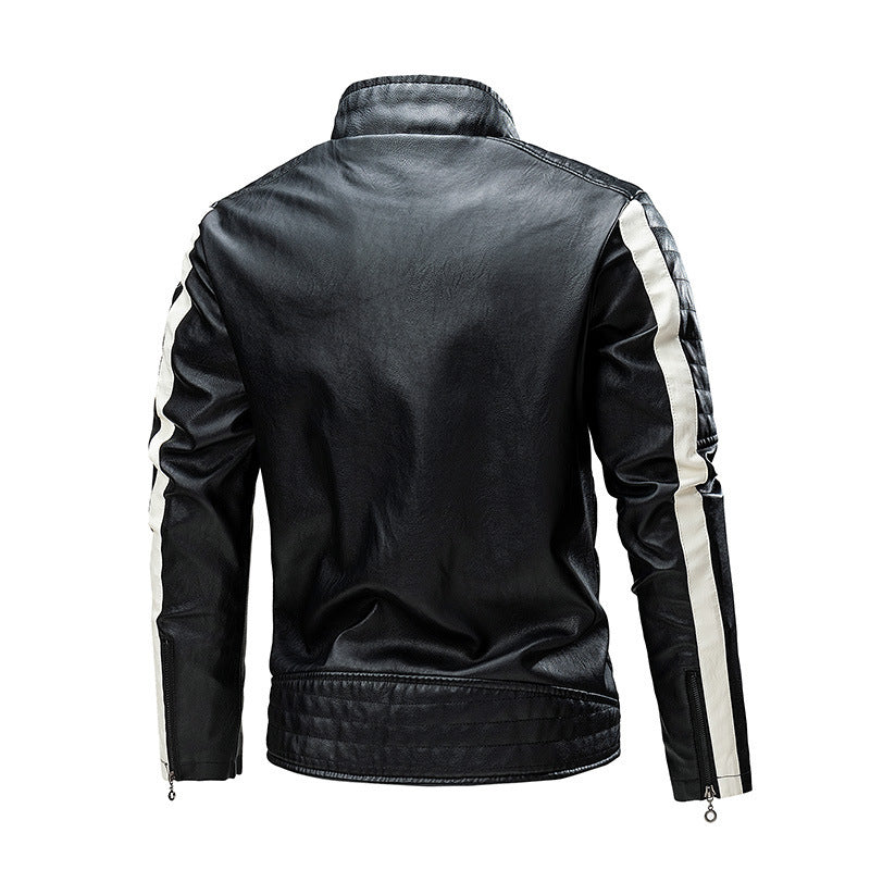 Men's Fashion Patchwork Leather Jacket for Riding